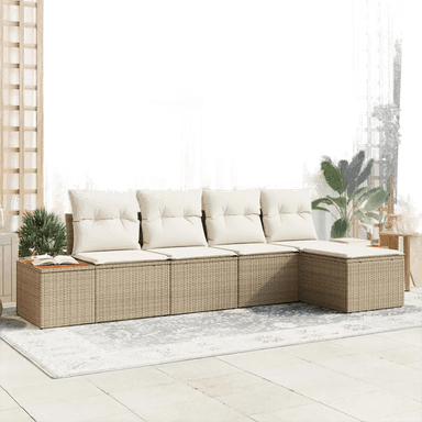 Vidaxl Hagesofa Set 5 pcs Beige