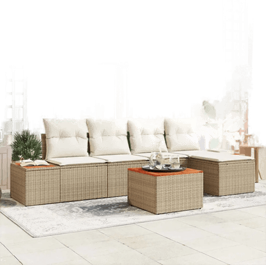 Vidaxl Hagesofa Set 6 pcs Beige