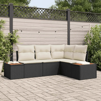 Vidaxl Hagesofa Set 5 pcs Svart