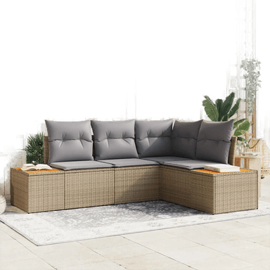 Vidaxl Hagesofa Set 5 pcs Lysegrå