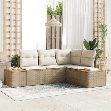 Vidaxl Hagesofa Set 5 pcs Beige