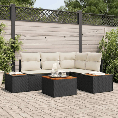 Vidaxl Hagesofa Set 5 pcs Svart