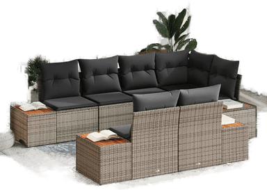 Vidaxl Hagesofa Set 7 pcs Grå