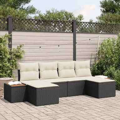 Vidaxl Hagesofa Set 6 pcs Svart