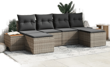 Vidaxl Hagesofa Set 6 pcs Grå