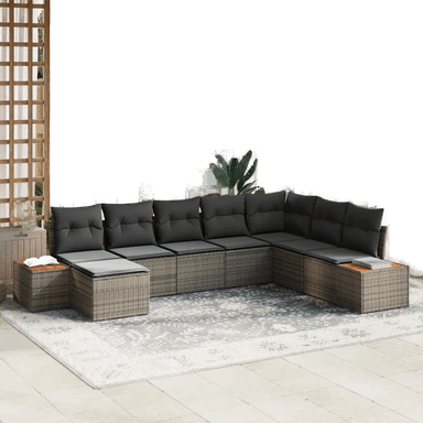 Vidaxl Hagesofa Set 8 pcs Grå