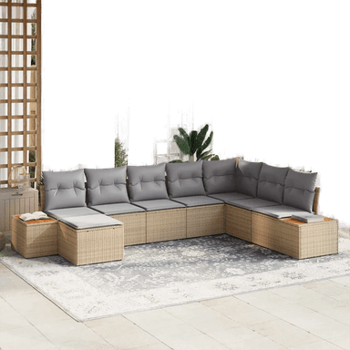 Vidaxl Hagesofa Set 8 pcs Beige