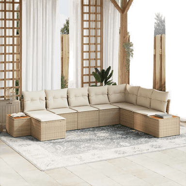 Vidaxl Hagesofa Set 8 pcs Beige
