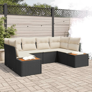 Vidaxl Hagesofa Set 6 pcs Svart