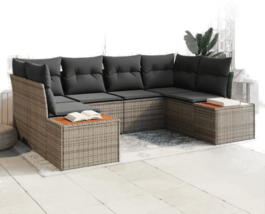 Vidaxl Hagesofa Set 6 pcs Grå