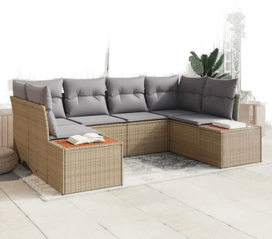 Vidaxl Hagesofa Set 6 pcs Beige