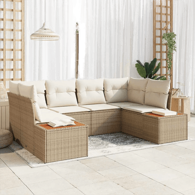 Vidaxl Hagesofa Set 6 pcs Beige