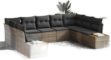 Vidaxl Hagesofa Set 9 pcs Grå