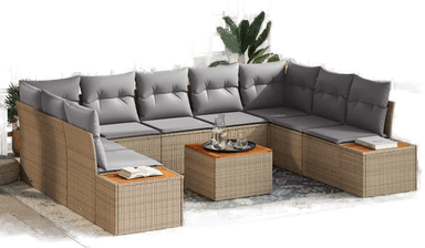 Vidaxl Hagesofa Set 10 pcs Beige
