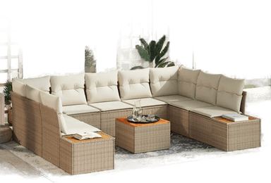 Vidaxl Hagesofa Set 10 pcs Beige