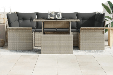 Vidaxl Hagesofa Set 7 pcs Lysegrå