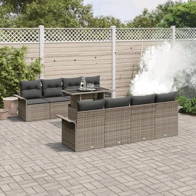 Vidaxl Hagesofa Set 9 pcs Grå