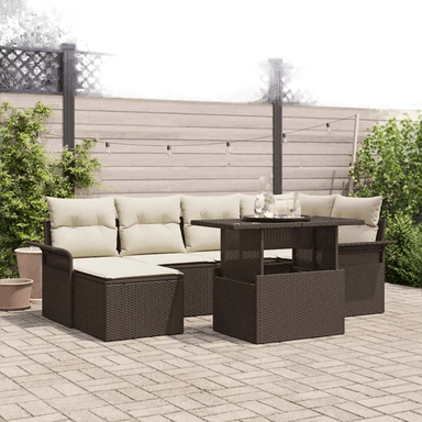 Vidaxl Hagesofa Set 7 pcs Brun