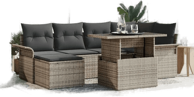 Vidaxl Hagesofa Set 7 pcs Grå