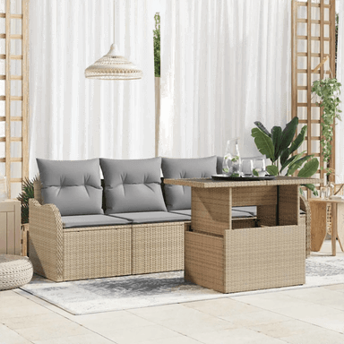 Vidaxl Hagesofa Set 5 pcs Beige