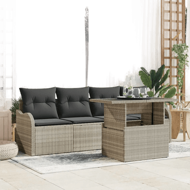 Vidaxl Hagesofa Set 5 pcs Lysegrå