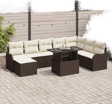 Vidaxl Hagesofa Set 9 pcs Brun