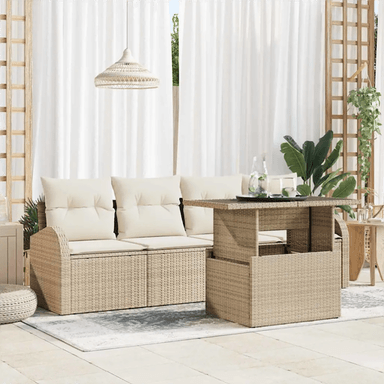 Vidaxl Hagesofa Set 5 pcs Beige