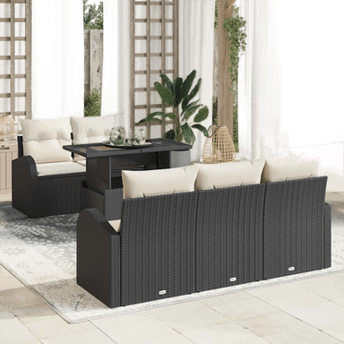 Vidaxl Hagesofa Set 6 pcs Svart