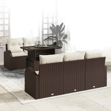 Vidaxl Hagesofa Set 6 pcs Brun