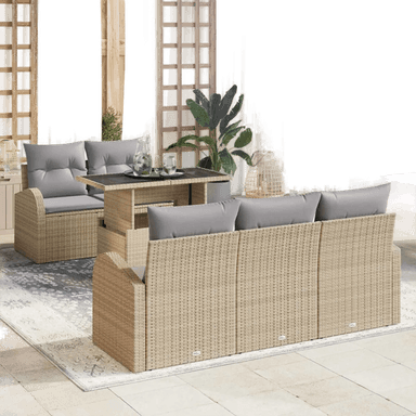 Vidaxl Hagesofa Set 6 pcs Beige