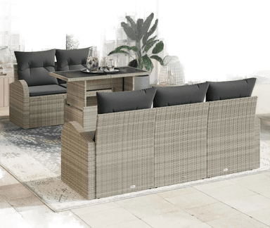 Vidaxl Hagesofa Set 6 pcs Lysegrå