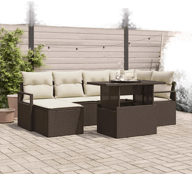 Vidaxl Hagesofa Set 7 pcs Brun og krem