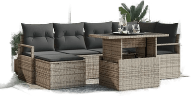 Vidaxl Hagesofa Set 7 pcs Grå