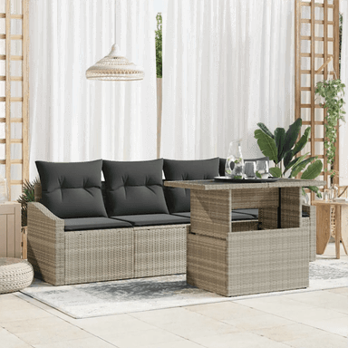 Vidaxl Hagesofa Set 5 pcs Lysegrå