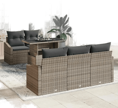 Vidaxl Hagesofa Set 6 pcs Grå