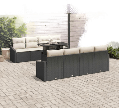 Vidaxl Hagesofa Set 7 pcs Svart og krem