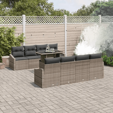 Vidaxl Hagesofa Set 7 pcs Grå