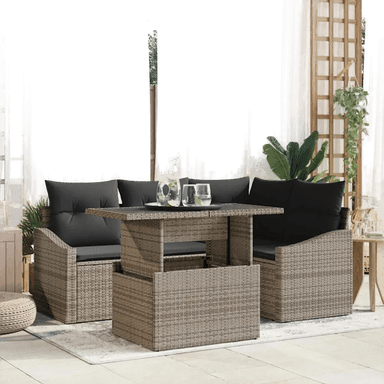 Vidaxl Hagesofa Set 5 pcs Grå