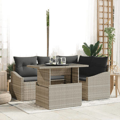 Vidaxl Hagesofa Set 5 pcs Lysegrå