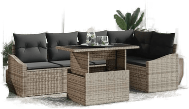 Vidaxl Hagesofa Set 6 pcs Grå