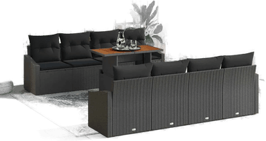 Vidaxl Hage Spisegruppe 9 pcs Svart Brun