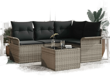 Vidaxl Hagesofa Set 5 pcs Grå