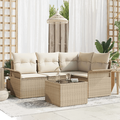 Vidaxl Hagesofa Set 5 pcs Beige