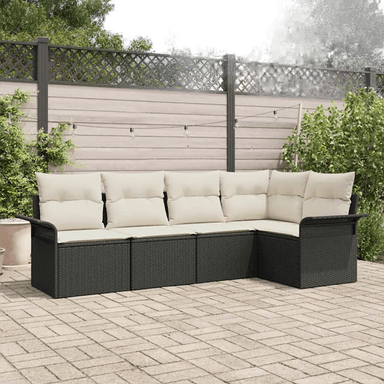 Vidaxl Hagesofa Set 5 pcs Svart