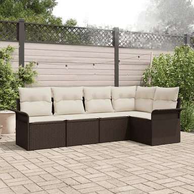 Vidaxl Hagesofa Set 5 pcs Brun