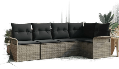 Vidaxl Hagesofa Set 5 pcs Grå