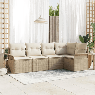 Vidaxl Hagesofa Set 5 pcs Beige