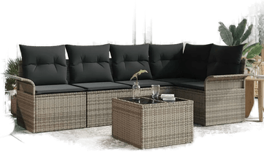 Vidaxl Hagesofa Set 6 pcs Grå