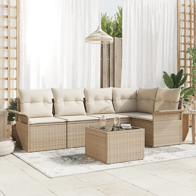 Vidaxl Hagesofa Set 6 pcs Beige