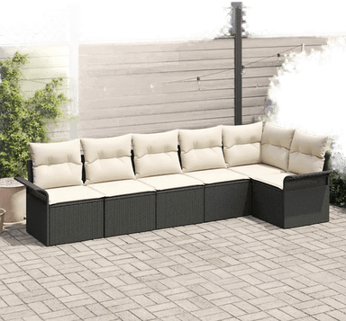 Vidaxl Hagesofa Set 6 pcs Svart